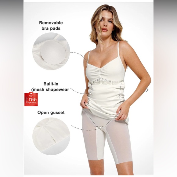 Maxi White Dress with Built In Shapewear - Picture 2 of 6